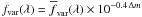 Mathematical equation: $f_{\rm var}(\lambda) = \overline{f}_{\rm var}(\lambda)\times 10^{-0.4\,\Delta m}$