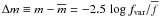 Mathematical equation: $\Delta m \equiv m-\overline{m} = -2.5\,\log f_{\rm var}/\overline{f}$