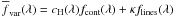 Mathematical equation: $\overline{f}_{\rm var}(\lambda) = c_{\rm H}(\lambda) f_{\rm cont}(\lambda) + \kappa f_{\rm lines}(\lambda)$