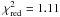 Mathematical equation: \hbox{$\chi^{2}_{\rm red} = 1.11$}