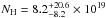 Mathematical equation: \hbox{$N_{\rm H}= 8.2_{-8.2}^{+20.6} \times 10^{19}$}