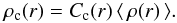Mathematical equation: \begin{equation} \label{eq:density_in_clump} \rho_{\rm c}(r) = \cfactor (r) \,\langle\, \rho(r) \,\rangle. \end{equation}