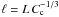 Mathematical equation: \hbox{$\ell = L\,\cfactor^{-1/3}$}