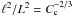 Mathematical equation: \hbox{$\ell^{2} / L^{2} = \cfactor^{-2/3}$}
