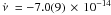 Mathematical equation: \hbox{$\nudot\ = \np{-7.0(9)}{-14}$}