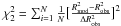 Mathematical equation: \hbox{$\chi_2^2=\sum_{i=1}^{N}\frac{1}{N}\big[\frac{R_{\rm mod}^{2}-R_{\rm obs}^{2}}{\Delta R_{\rm obs}^{2}}\big]^2$}