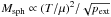 Mathematical equation: \hbox{$M_{\rm sph} \propto (T/\mu)^2/\sqrt{p_{\rm ext}}$}