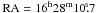 Mathematical equation: \hbox{$\mathrm{RA} = 16^{\mathrm h} 28^{\mathrm m} 10\fs7$}