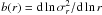 Mathematical equation: \hbox{$b(r) = \dd \ln \sigma^2_r/ \dd\ln r$}