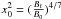 Mathematical equation: \hbox{$x_0^{2} = (\frac{B_{\rm f}}{B_0})^{4/7}$}