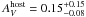 Mathematical equation: \hbox{$A_V^{\rm host}=0.15^{+0.15}_{-0.08}$}