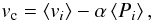 Mathematical equation: \begin{equation} \vc = \xmean{\vi} - \alf\xmean{\pai}, \end{equation}