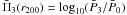 Mathematical equation: \hbox{$\bar {\Pi}_3(r_{200})=\log_{10} (\bar {P}_3/\bar {P}_0)$}