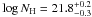 Mathematical equation: \hbox{$\log N_{\rm H}=21.8^{+0.2}_{-0.3}$}