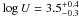 Mathematical equation: \hbox{$\log U=3.5^{+0.4}_{-0.3}$}