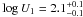 Mathematical equation: \hbox{$\log U_1=2.1^{+0.1}_{-0.1}$}
