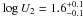 Mathematical equation: \hbox{$\log U_2=1.6^{+0.1}_{-0.1}$}