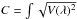 Mathematical equation: \hbox{$C=\int \sqrt{V(\lambda)^2}$}
