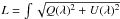 Mathematical equation: \hbox{$L=\int \sqrt{Q(\lambda)^2+U(\lambda)^2}$}