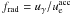 Mathematical equation: \hbox{$f_{\rm rad}=u_{\gamma}/u_{\rm e}^{\rm acc}$}