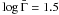 Mathematical equation: \hbox{$\log{\bar{\Gamma}}=1.5$}