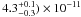 Mathematical equation: \hbox{$4.3 _{-0.3}^{+0.1}) \times 10^{-11}$}