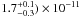 Mathematical equation: \hbox{$1.7_{-0.3}^{+0.1}) \times 10^{-11}$}