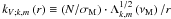 Mathematical equation: \hbox{$k_{V;k,m}\left(r\right)\equiv\left(N/\sigma_{\rm M}\right)\cdot\Lambda_{k,m}^{1/2}\left(\nu_{\rm M}\right)/r$}