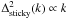 Mathematical equation: \hbox{$\Delta^2_{\rm sticky}(k) \propto k$}