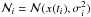 Mathematical equation: \hbox{$\mathcal{N}_i=\mathcal{N}(x(t_i),\sigma_i^2)$}