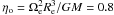 Mathematical equation: \hbox{$\eta_{\rm o}=\Omega^2_{\rm e}R^3_{\rm e}/GM=0.8$}