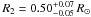 Mathematical equation: \hbox{$R_2 = 0.50^{+0.07}_{-0.05}\,R_\odot$}