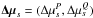 Mathematical equation: \appendix \setcounter{section}{2} \hbox{$\bm{\Delta \mu}_s = (\Delta \mu_s^P, \Delta \mu_s^Q)$}
