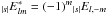 Mathematical equation: \hbox{$\sElm^* = (-1)^m \sE_{l,-m}$}