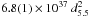 Mathematical equation: \hbox{$6.8(1)\times10^{37}~d_{5.5}^2$}