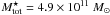 Mathematical equation: \hbox{$M^{\star}_{\rm tot}=4.9\times10^{11}~M_{\odot}$}