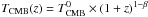 Mathematical equation: \hbox{$T_{\rm CMB}(z)=T_{\rm CMB}^0\times(1+z)^{1-\beta}$}