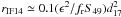 \hbox{$r_\mathrm{IF14} \simeq 0.1 (\epsilon^2/f_{\rm r}S_{49})d_{17}^2$}