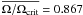 \hbox{$\overline{\Omega/\Omega_\mathrm{crit}} = 0.867$}