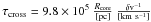 Mathematical equation: \hbox{$\tau_{\rm cross} = 9.8\times 10^5\ \frac{R_{\rm core}}{\rm [pc]}\ \frac{\delta {\rm v}^{-1}}{\rm [km~s^{-1}]}$}