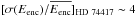 Mathematical equation: \hbox{$[\sigma(E\mathrm{_{enc}})/\overline{E\mathrm{_{enc}}}]_{\mathrm{HD~74417}}\sim 4$}