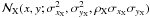 \hbox{$\mathcal{N}_{\rm X}(x,y ; \sigma_{x_{\rm X}}^2 , \sigma_{y_{\rm X}}^2 , \rho_{\rm X} \sigma_{x_{\rm X}} \sigma_{y_{\rm X}})$}