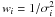 Mathematical equation: \hbox{$w_i = 1/ \sigma^2_i$}