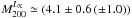 Mathematical equation: \hbox{$M^{L_{\rm X}}_{200} \simeq (4.1 \pm 0.6 \,(\pm 1.0))$}