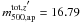 Mathematical equation: \hbox{$m^{{\rm tot},z\arcmin}_{500,{\rm ap}} = 16.79$}