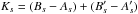 Mathematical equation: \appendix \setcounter{section}{1} \hbox{$K_{s} = (B_{s}-A_{s}) + (B'_{s}-A'_{s})$}