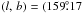\hbox{$(l,\,b) = (159\pad17$}
