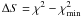 Mathematical equation: $\Delta S=\rm \chi^2-\rm \chi^2_{\rm min}$