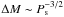 Mathematical equation: \hbox{$\Delta M \sim P_{\rm s}^{-3/2}$}
