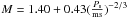 Mathematical equation: \hbox{$M=1.40+0.43({P_{\rm s}\ov {\rm ms}})^{-2/3}$}